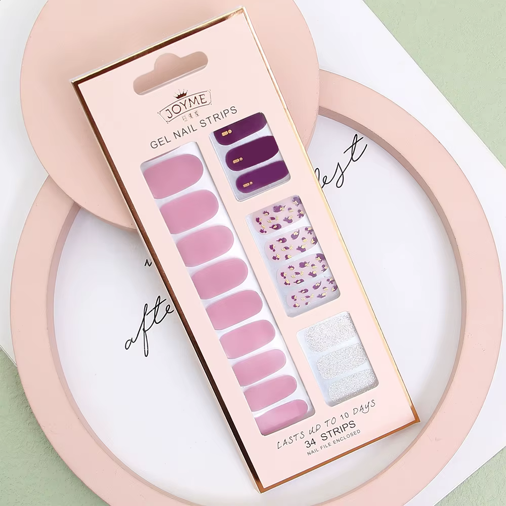 30/34 autocollants pour ongles en gel DIY sans UV, tendance, auto-adhésifs, manucure, bandes de vern