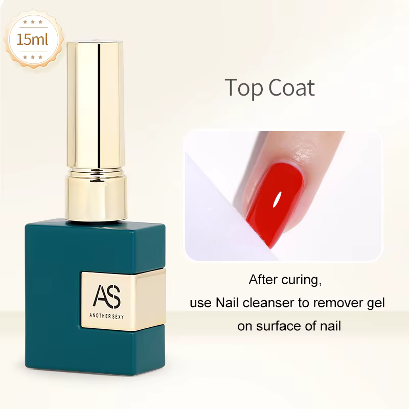 AS 15ml Base et couche de finition pour vernis Gel vernis Semi-permanent couche de finition en caout