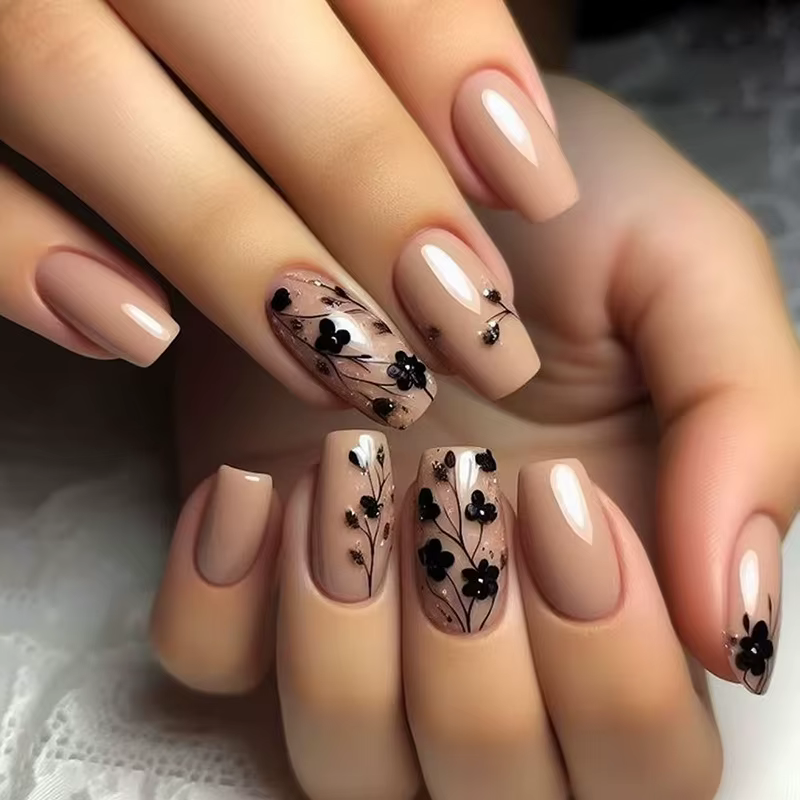 Faux ongles de Ballet mi-longs, 24 pièces, motif d'amour rouge, Design à pression, Simple, portable,