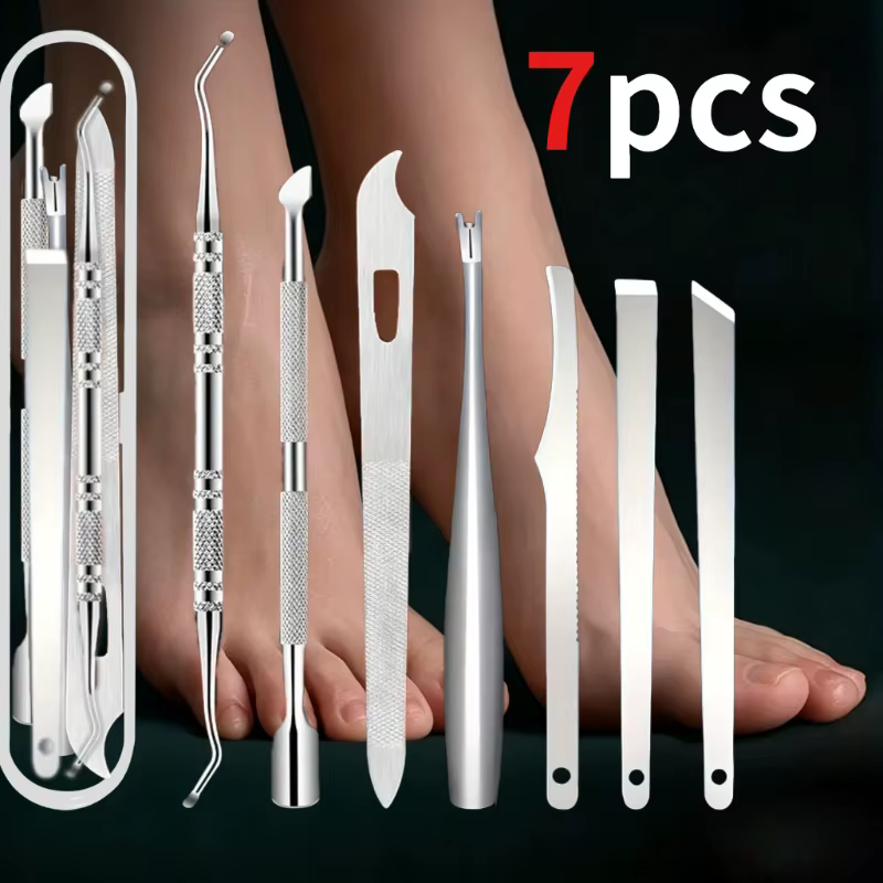 Kit de manucure et pédicure 7 pièces, ensemble de coupe-ongles, lime à ongles, outil pour paronychie