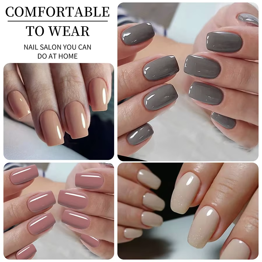 96 pièces ongles mats de couleur unie, faux ongles courts à couverture complète, faux ongles courts 