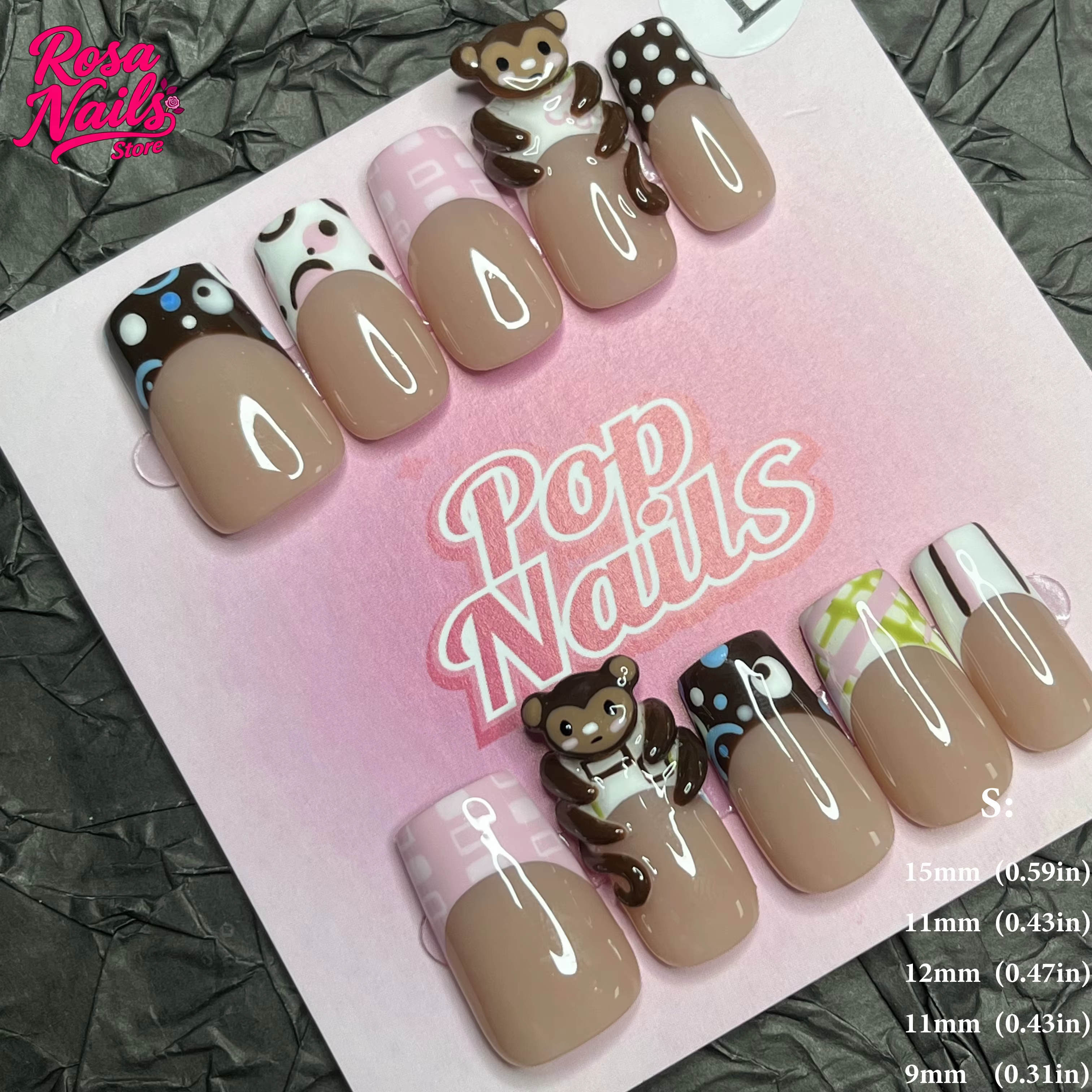 Ensemble de faux ongles pour la saint-valentin, chat noir rose, chatons 3D, pointes françaises, long