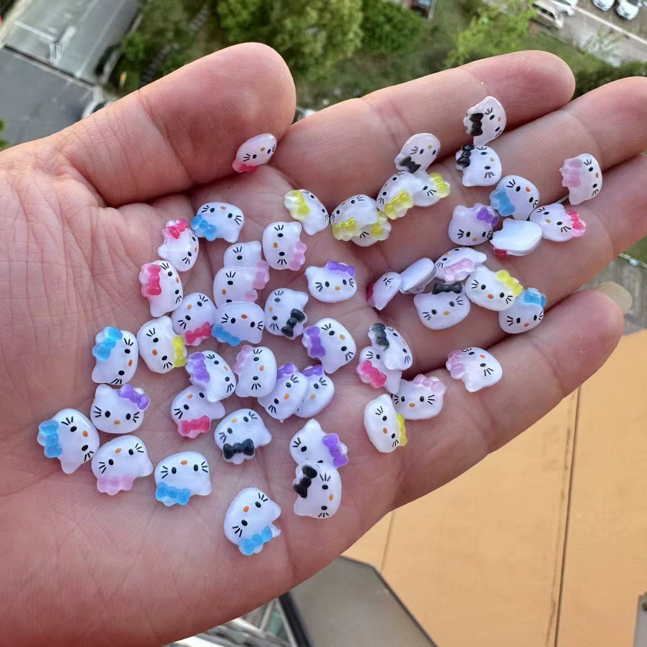 50 pièces en vrac Kawaii breloques mixtes pour ongles, dessin animé Sanrioed Hello Kitty Kuromi ongl