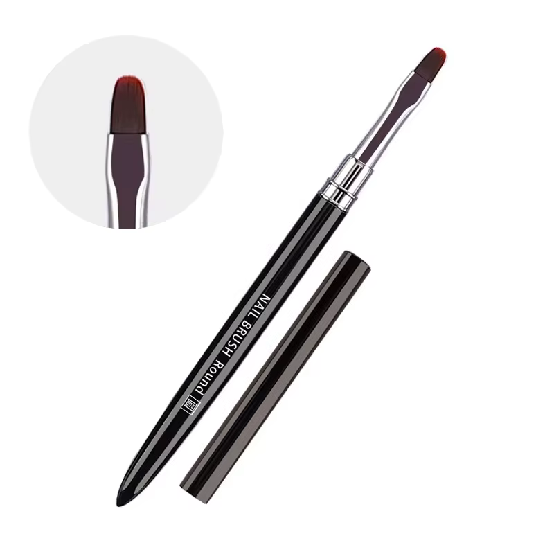 Brosse pour Nail Art, manche en métal, photothérapie, acrylique, Gel UV, Extension des ongles, const