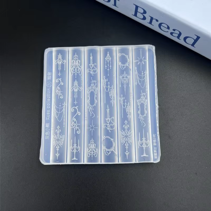 Moule en silicone pour nail art de style baroque avec motifs de nœuds et de papillons pour des créat