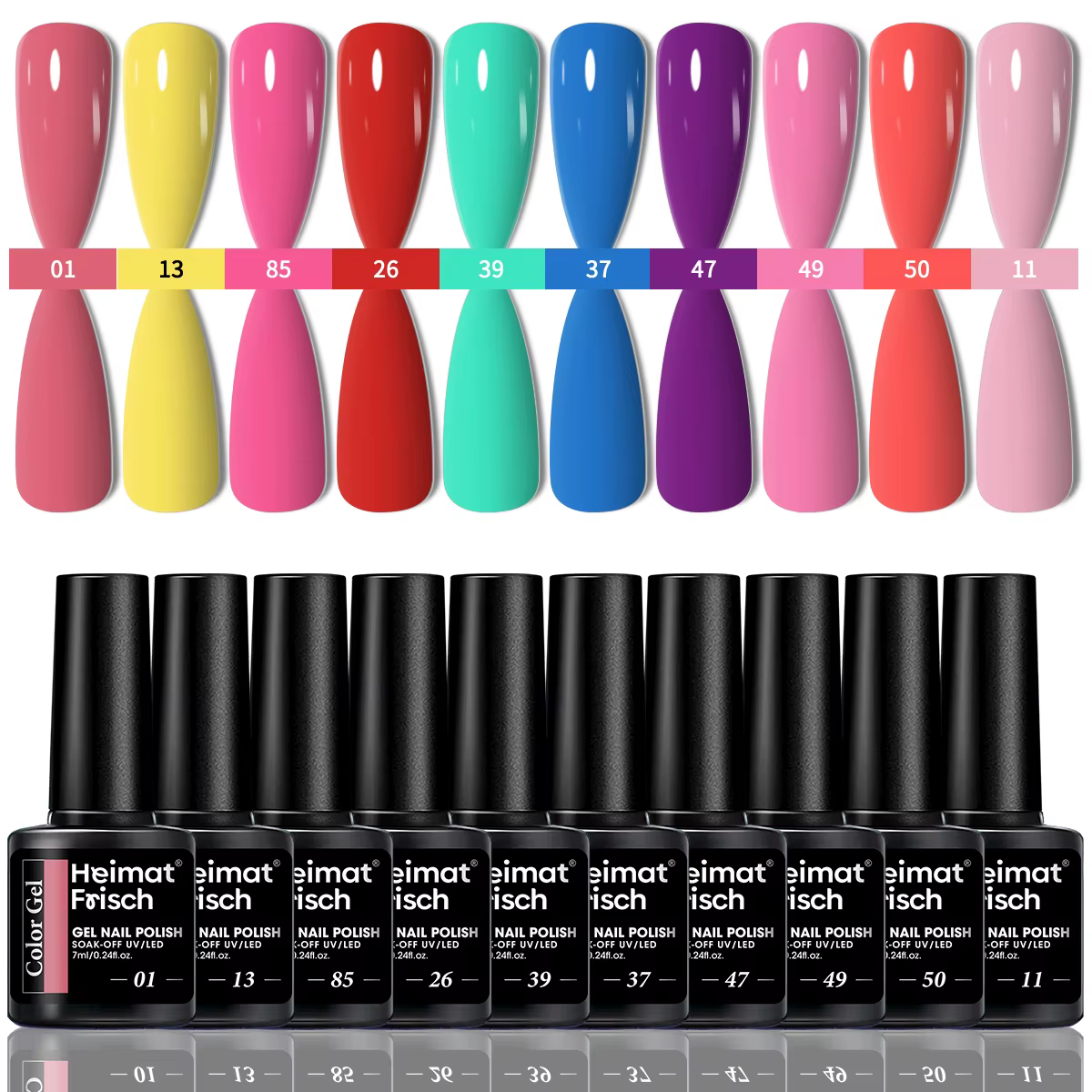 10 pièces de vernis à ongles gel de couleur unie pour une longue brillance de couleur pure, adapté à