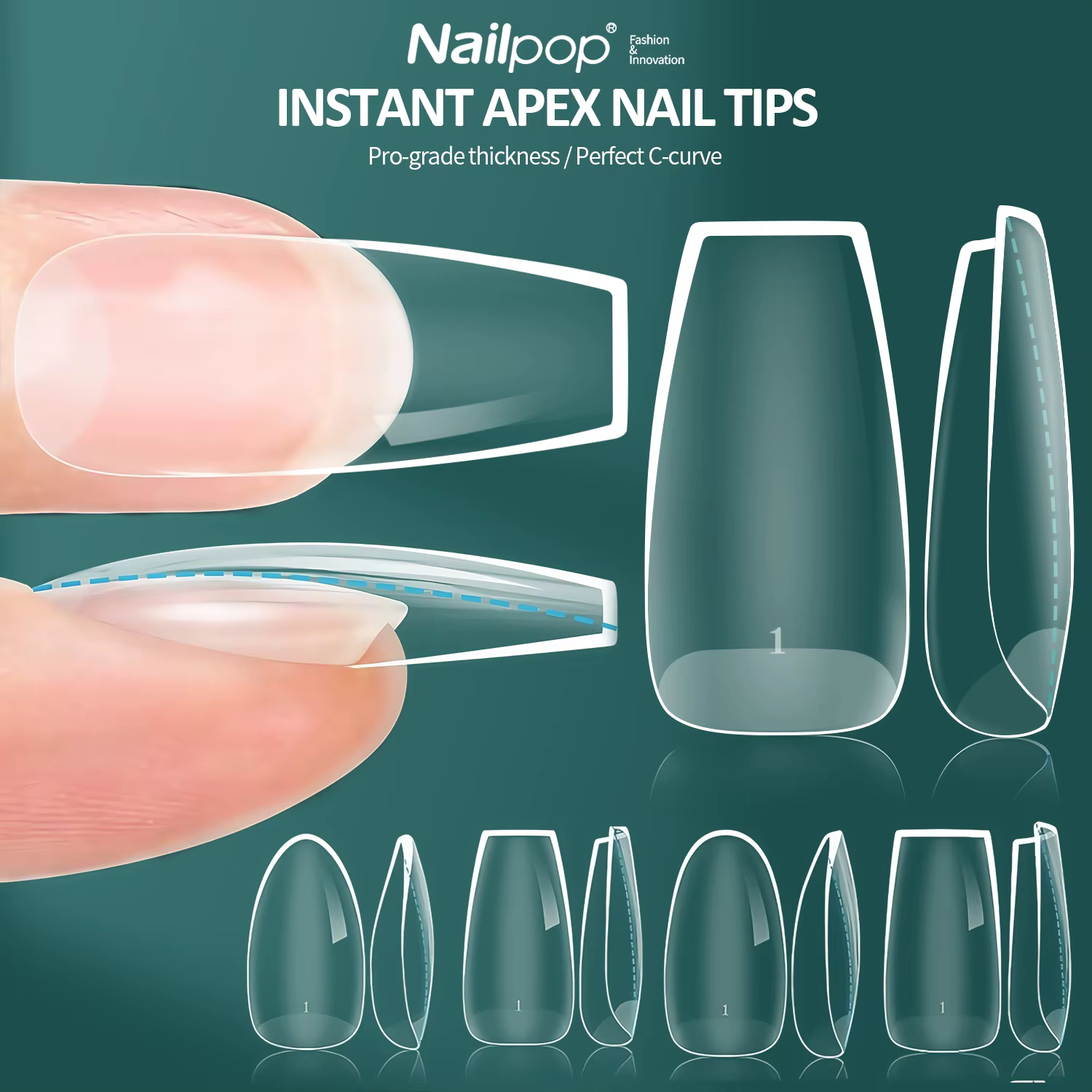 Nailpop – faux ongles épais de qualité professionnelle, Extensions acryliques de qualité Salon, four