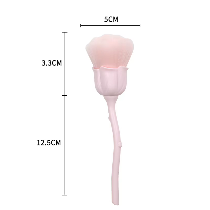 Brosse à ongles à fleurs pour manucure, en forme de Rose dorée, ronde, petite poudre de vernis Gel U