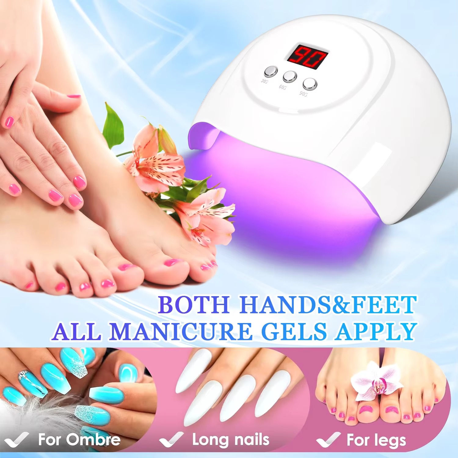 72W UV LED lampe à ongles 24 LED sèche-ongles avec capteur infrarouge lampe de manucure à séchage ra