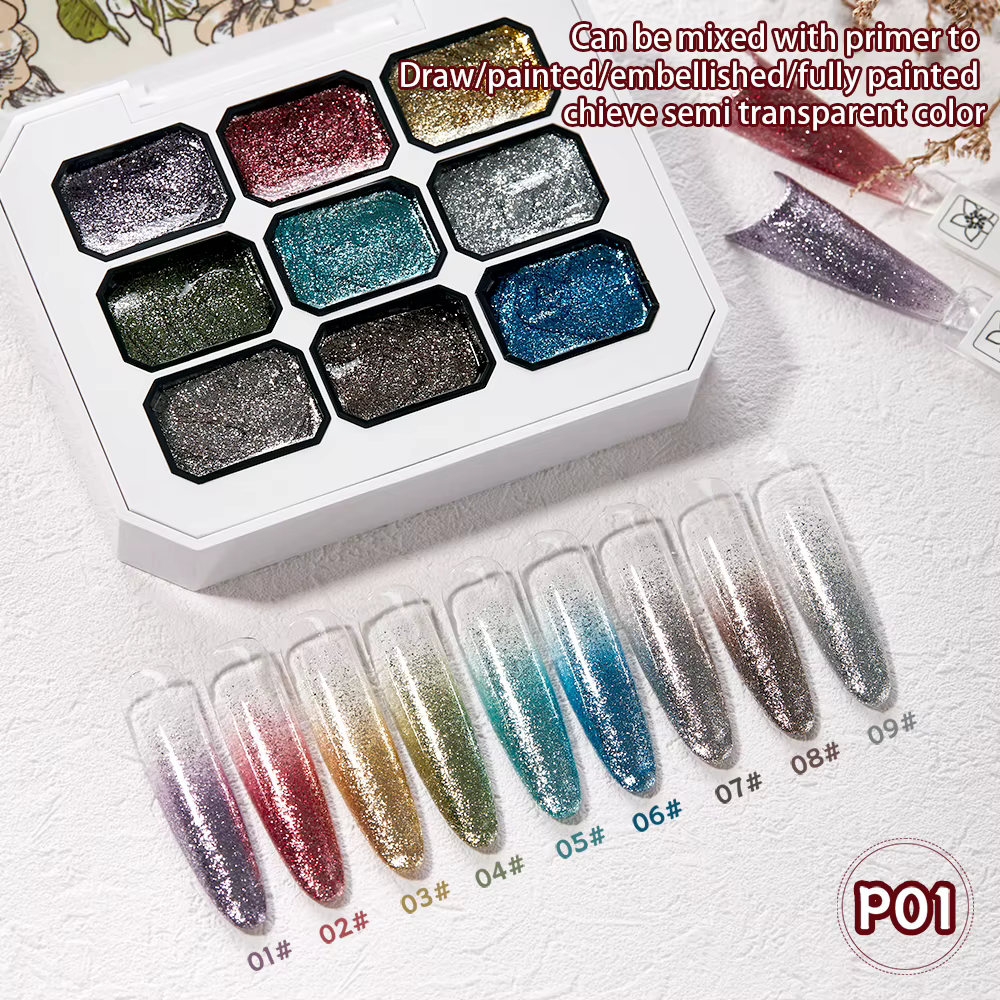 Vendeeni 9 couleurs tapotements peinture Gel vernis à ongles floraison transfert conception UV LED t