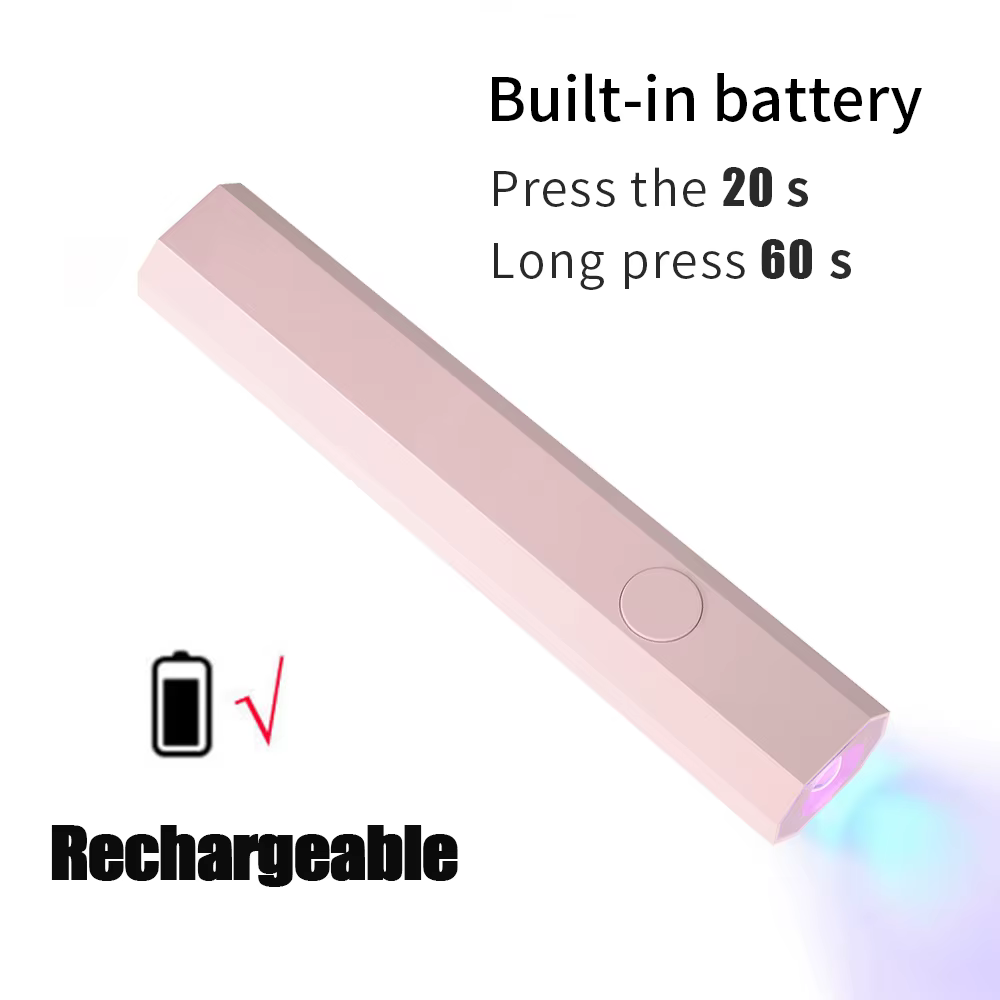 Lampe UV LED rechargeable YIKOOLIN 3W, mini séchoir à ongles portable, 2 réglages de minuterie, char