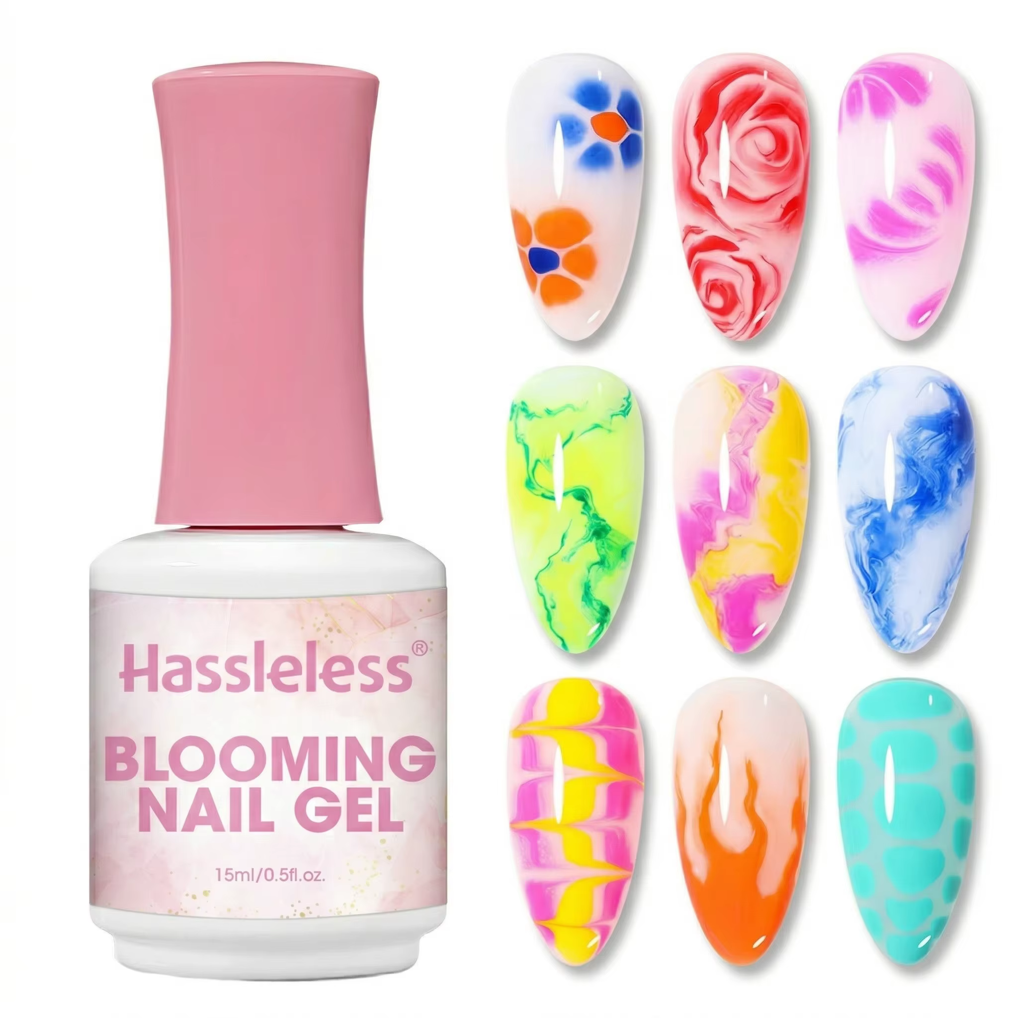 Gel transparent Hassleless 15 ml pour effet dégradé — Créez des motifs d'ongles style encre |   Séch
