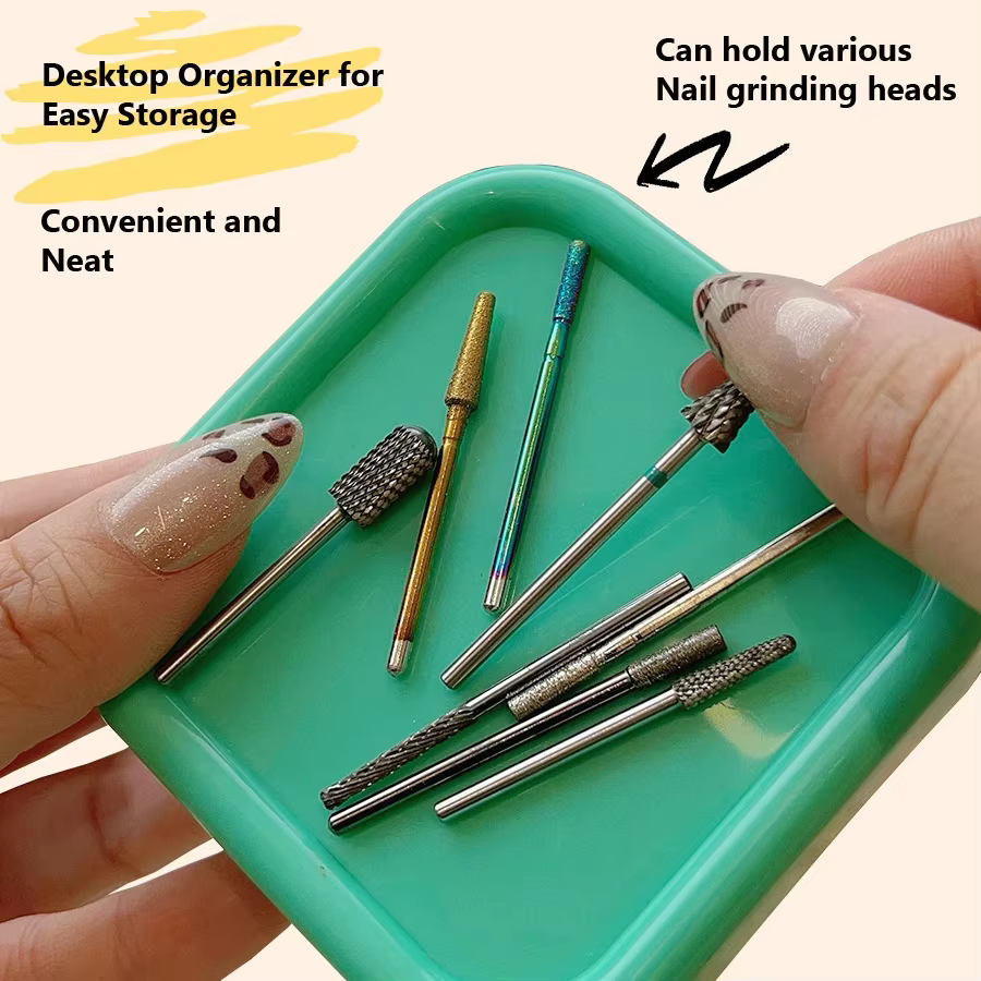 Organisateur d'outils magnétiques pour ongles, plateau de rangement pour têtes de meulage des ongles