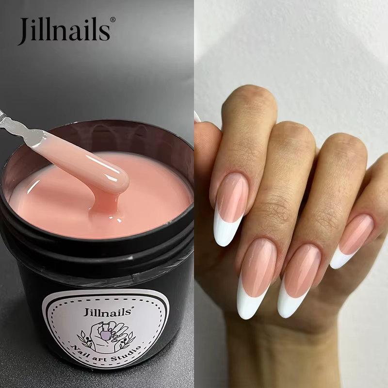Jillnails 100g Gel à ongles constructeur rose blanc laiteux pour Extension d'ongles Gel moyen nature