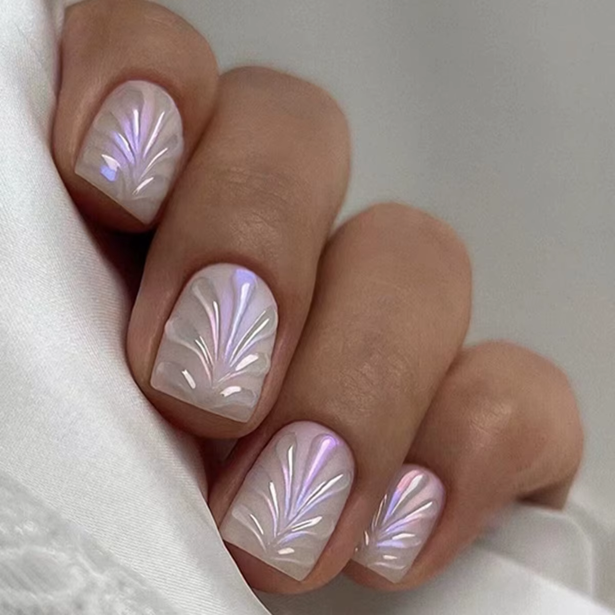 Faux ongles français à tête carrée courte, 24 pièces, strass, Design avec nœud floral, à pression, c