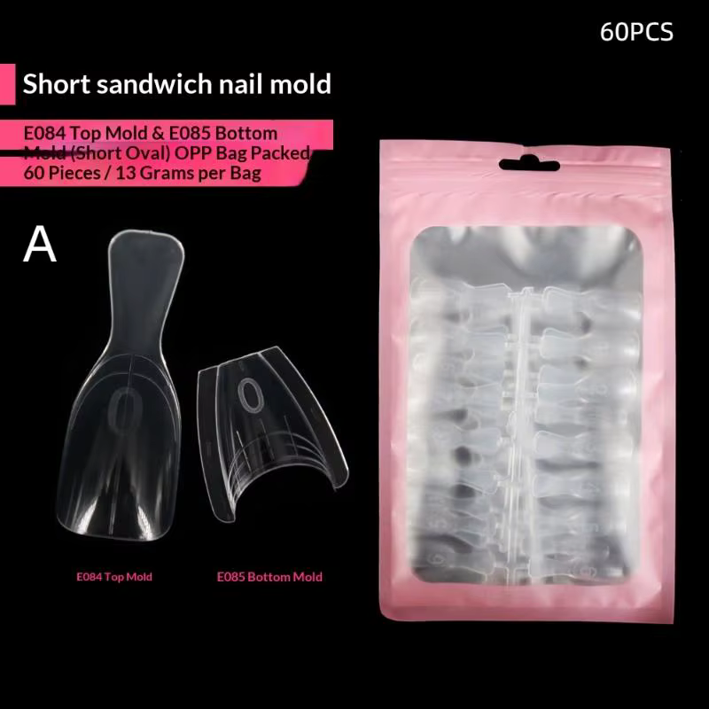 Formes d'ongles cercueil double système pour extension sandwich, 60, 240, 300 pièces pour nail art a