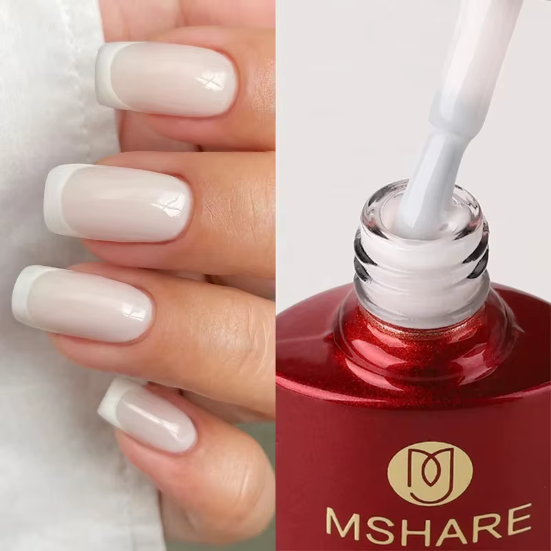MSHARE lait blanc laiteux Base Gel vernis Camouflage couleur caoutchouc Base ongles couche de base 1