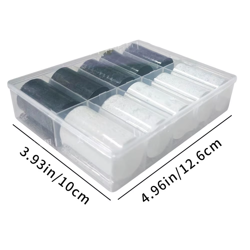 Autocollants de transfert d'ongles en dentelle noir et blanc, 10 rouleaux/boîte, enveloppes complète