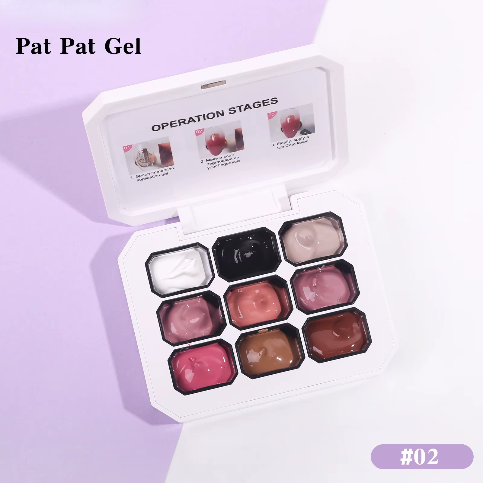 9 grille dégradé peinture Gel Palette Ombre tapotement Gel vernis à ongles décapant peinture florale