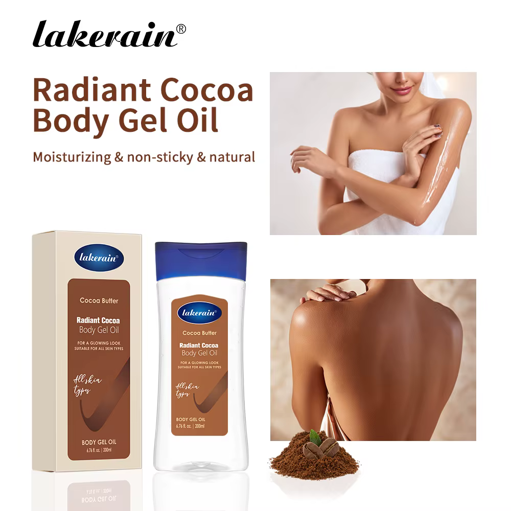 Lakerain huile de Gel corporel au cacao soin de la peau hydratant en profondeur 200ml huile corporel