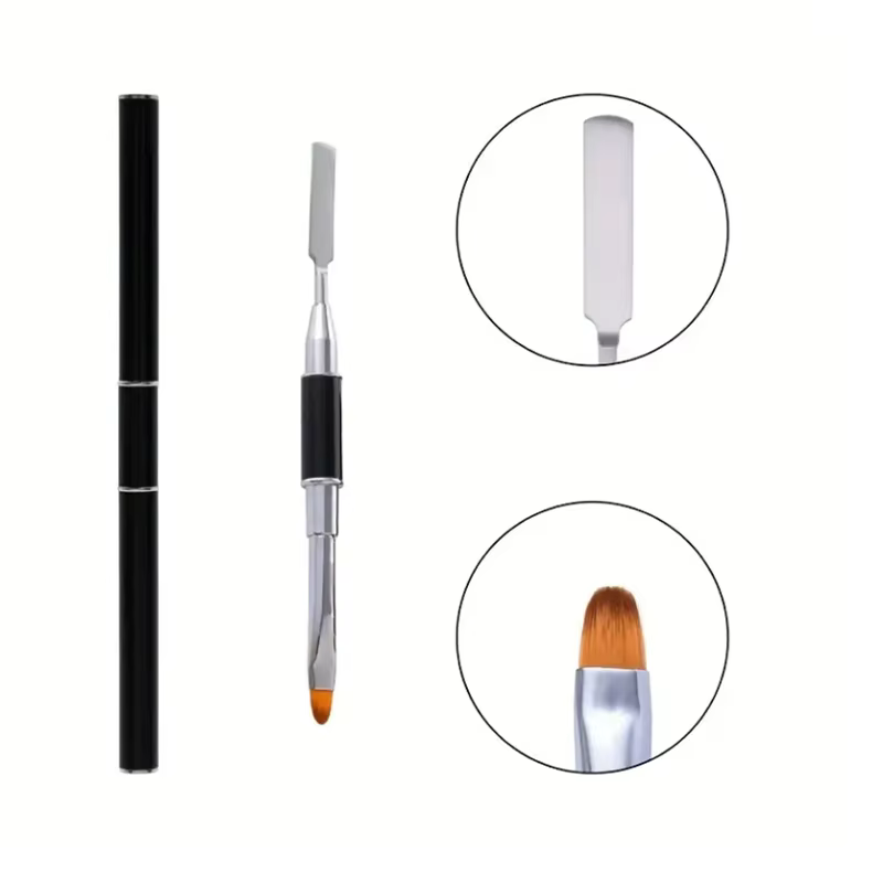 Nouveau pinceau et sélecteur de Gel 2 en 1, brosse et spatule pour ongles en Gel, outil pour Extensi