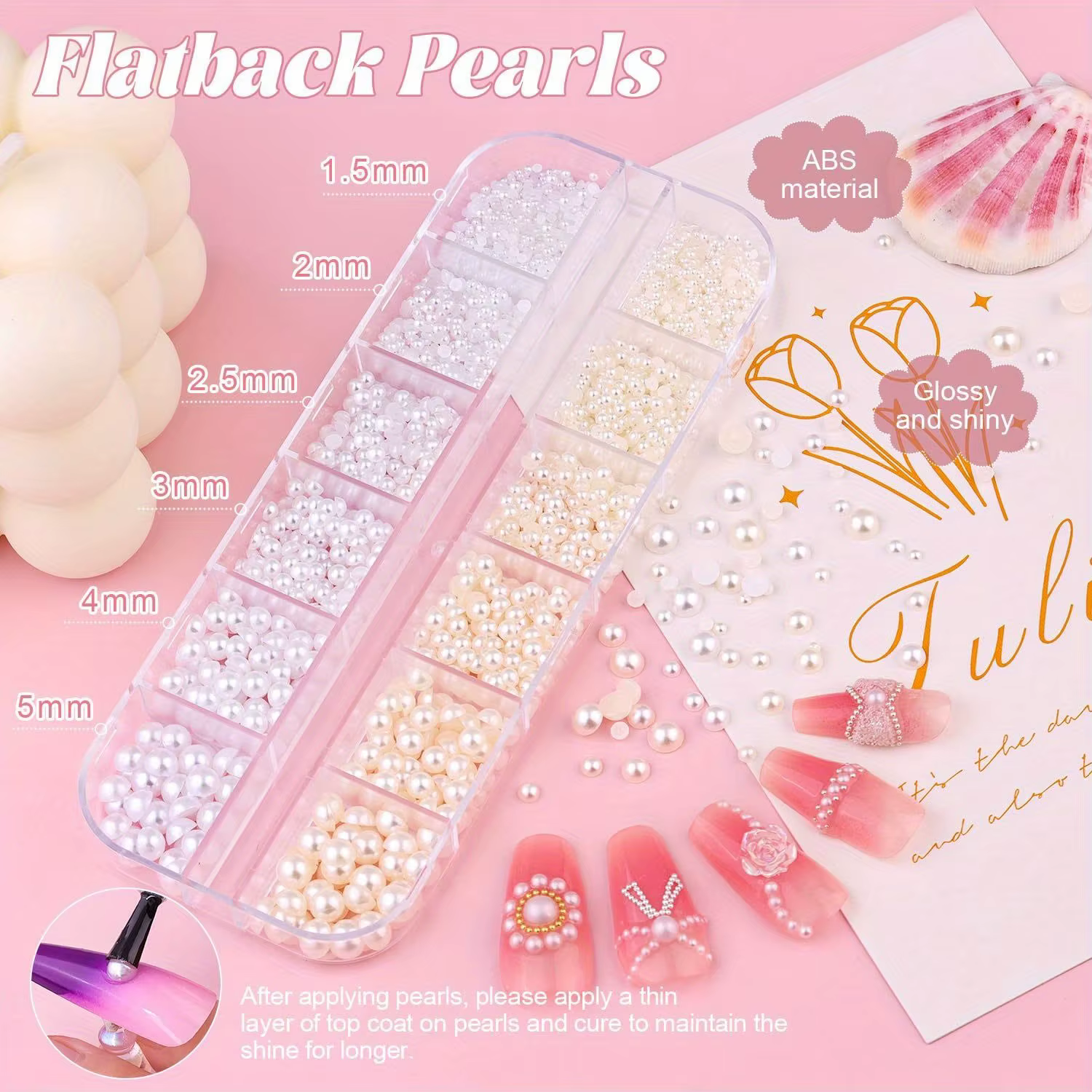 Perles plates en alliage pour ongles, accessoires de décoration, demi-perles, pièces de bijoux pour 