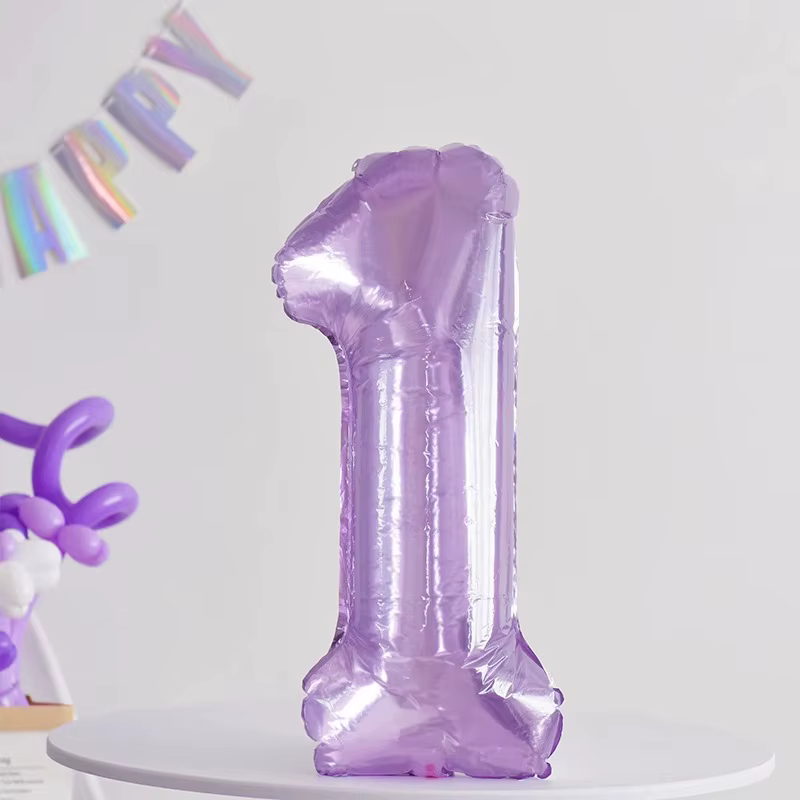 Ballon numérique en gelée de cristal violet/bleu/rose, 32 pouces, 1 pièce, décor de fête d'anniversa