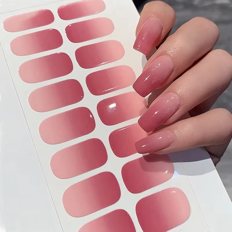 Autocollants dégradés à couverture complète pour ongles, multi-documents, curseur auto-adhésif, pas 
