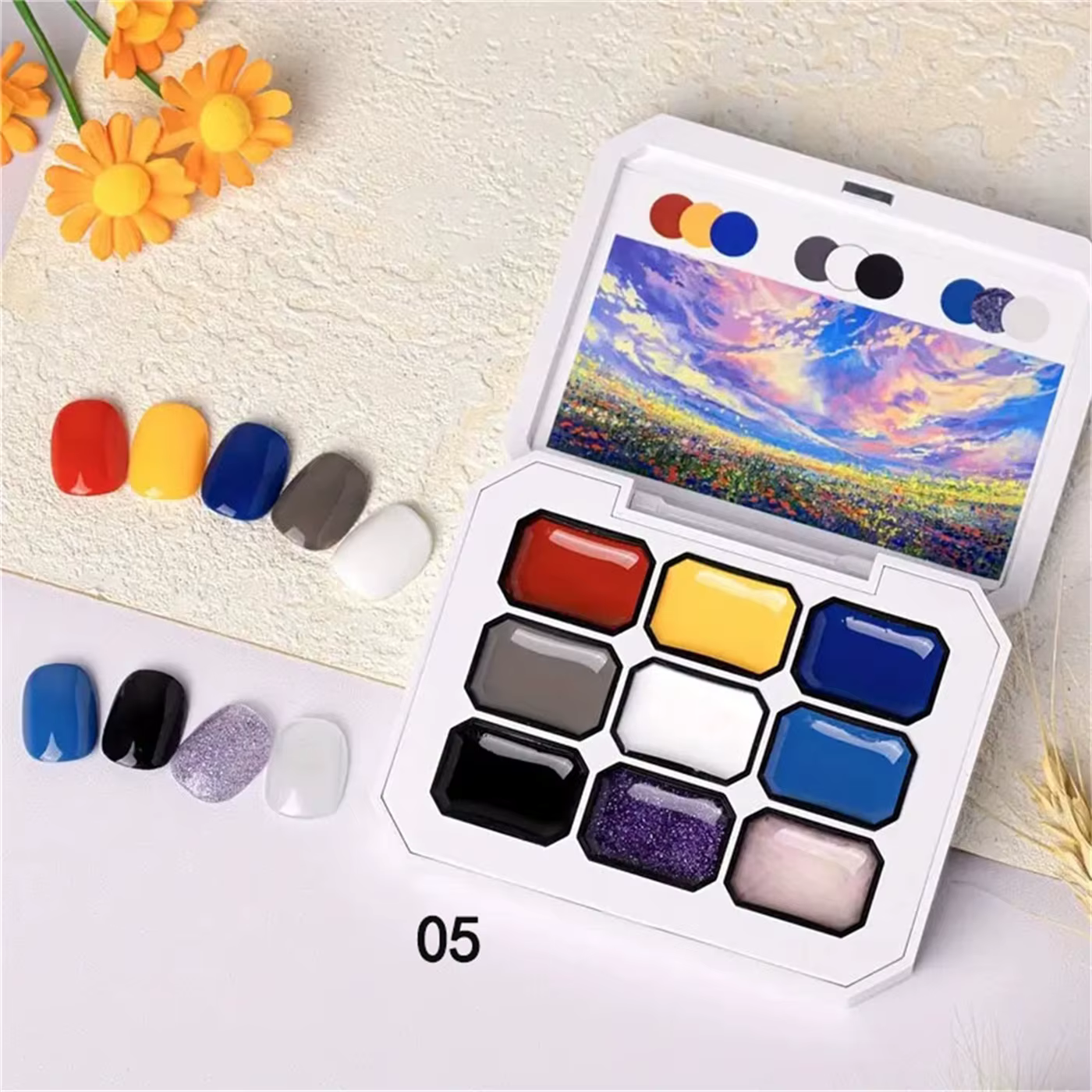 1 pièce Gel à ongles semi-solide 9 couleurs Macaron, effet peinture à l'huile, gel de tapotement Mai