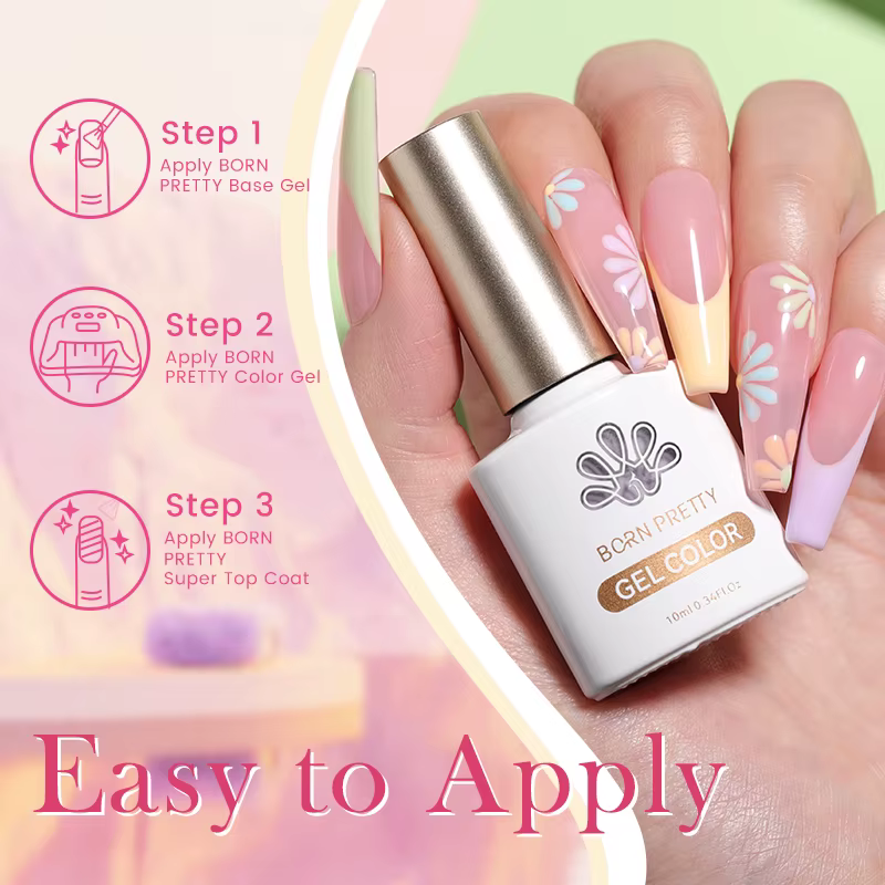 BORN PRETTY – vernis à ongles Gel couleur printemps-été, 10ml, rose clair, vert, jaune, longue durée