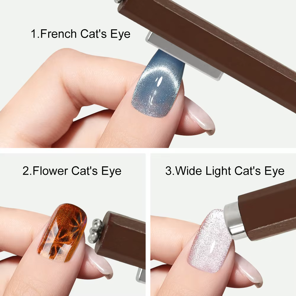 Bâton magnétique multifonctionnel 3 en 1 pour ongles, œil de chat, 130mm, vernis Gel Super puissant,