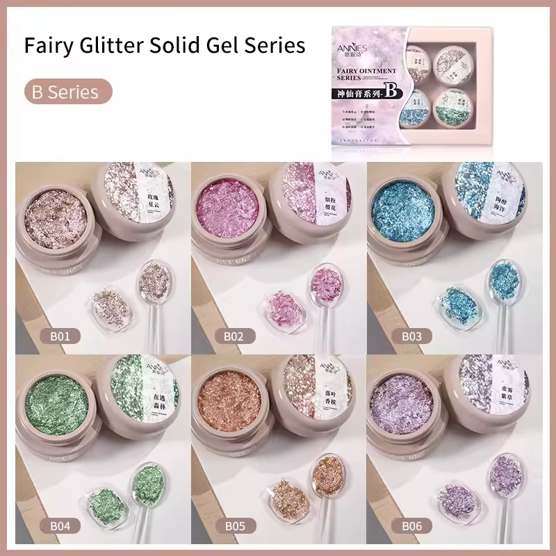 ANNIES-Verhéritage à Ongles en Gel Solide, 18 Couleurs, 3g, à Paillettes, dans le Document Complet, 