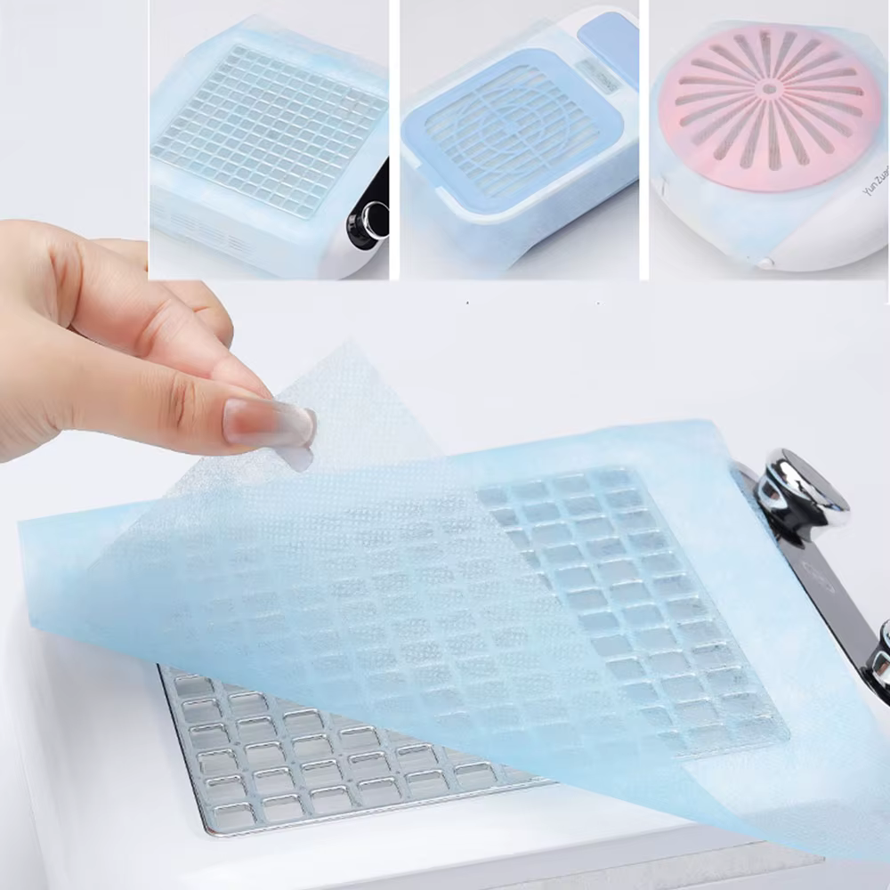 Collecteur de poussière sous vide jetable pour Nail Art, 100 pièces, papier filtre Non tissé rose/bl