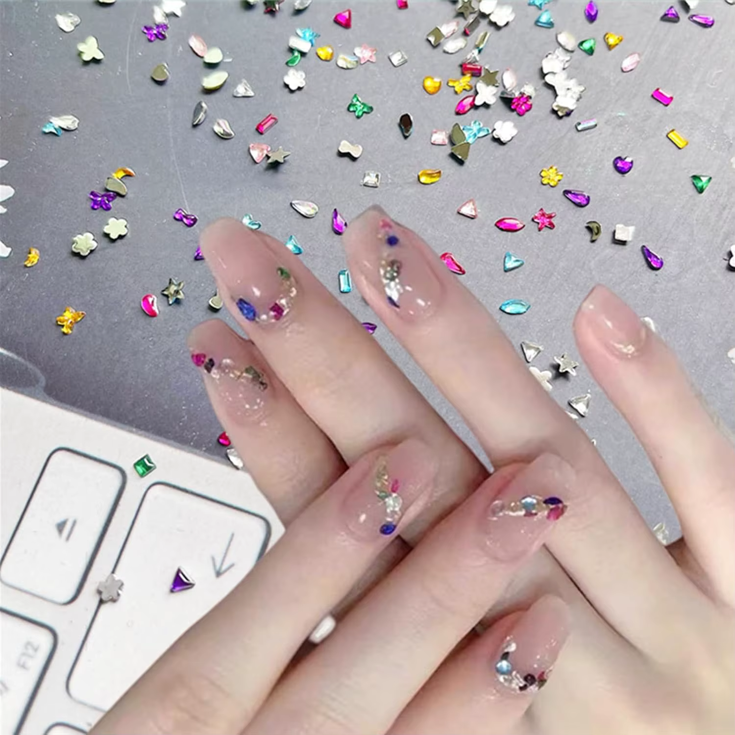Mini strass colorés pour ongles, breloques pour Nail Art, étoile 3D, diamants, cristal, dos plat, ge