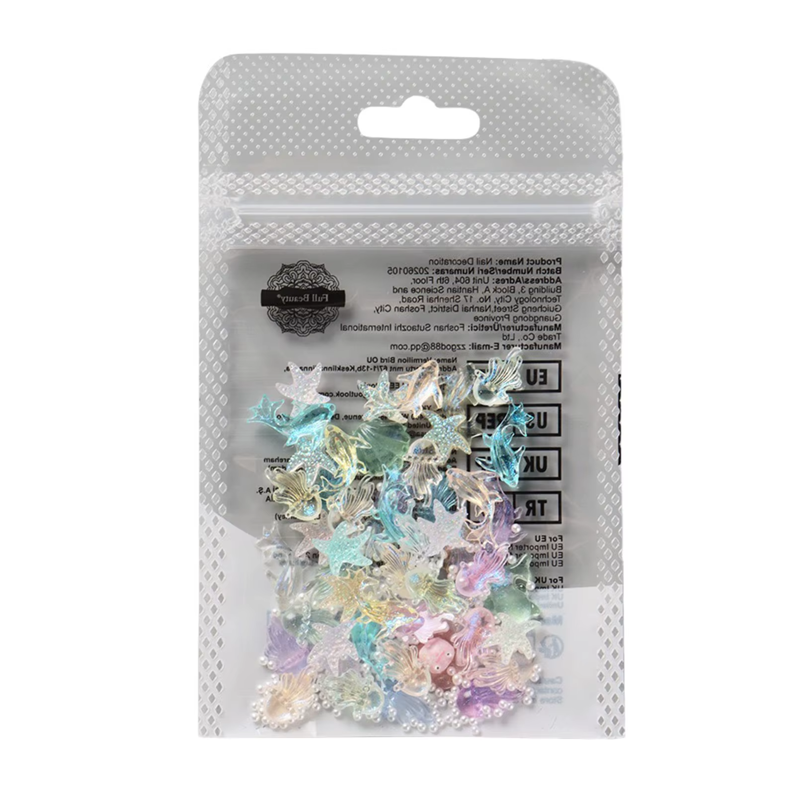 Accessoires de nail art Océan Cartoon, décorations de manucure estivales, breloques pour ongles en f