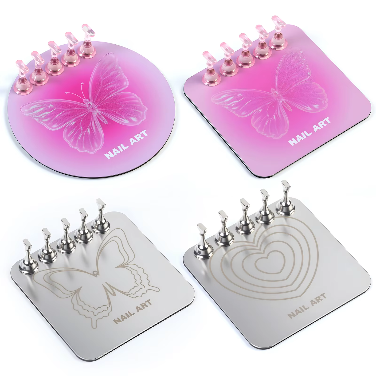 Support à ongles pour peinture des ongles, support à ongles en forme de cœur pour presse/affichage e
