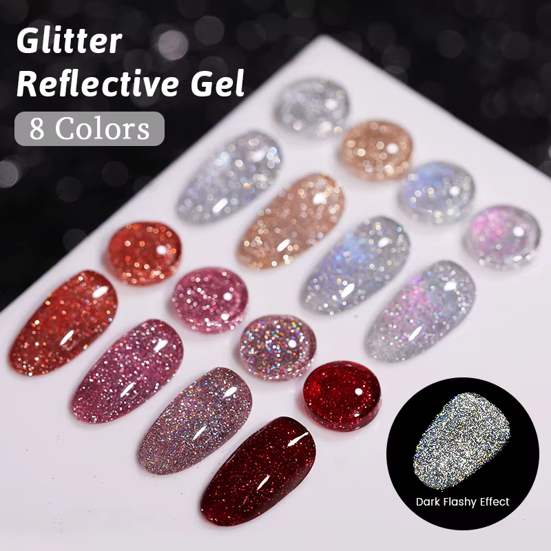 UR SUGAR 15ml Champagne or argent réfléchissant paillettes Gel vernis à ongles vernis Semi Permanent