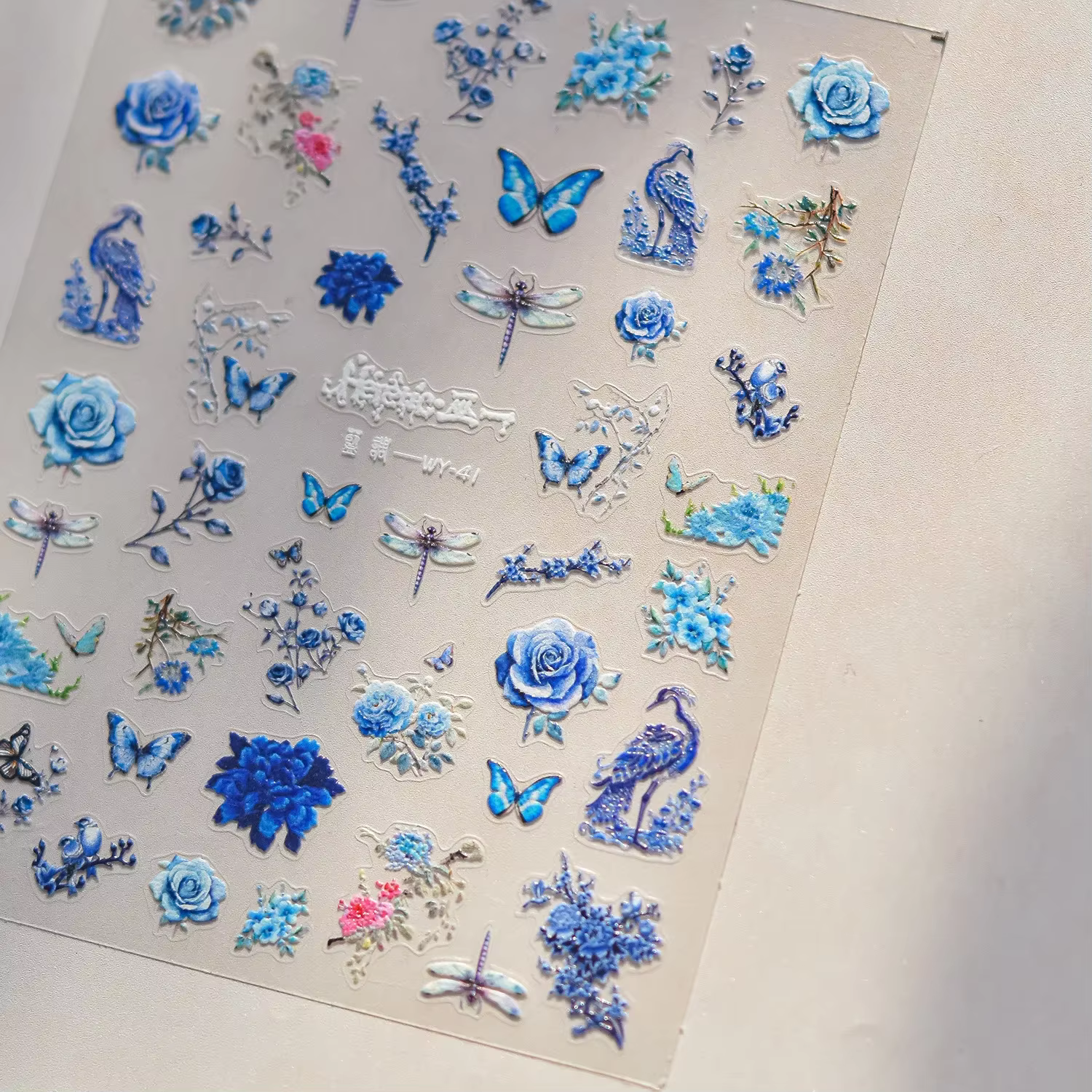 Autocollants pour Nail Art 5D, couronne de cygne princesse, nœud, cadre irrégulier, papillon argenté