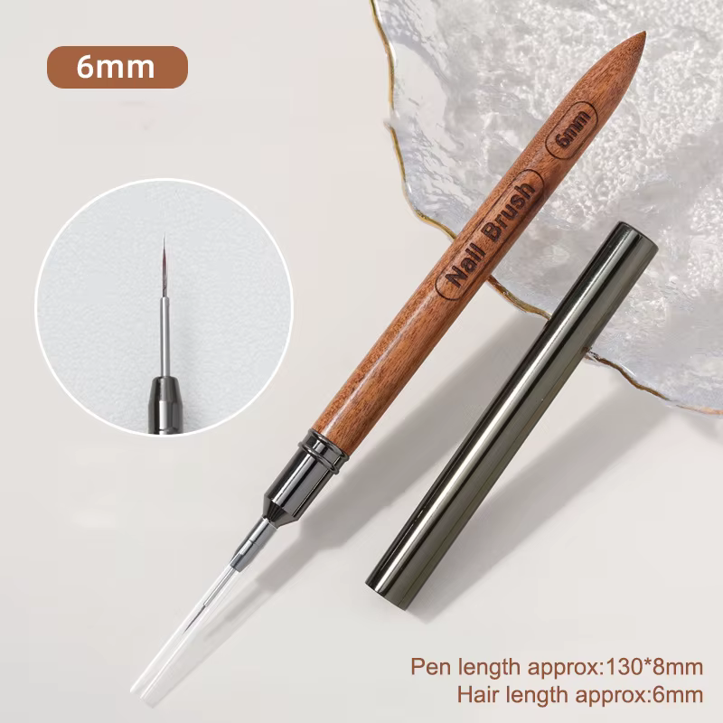 Brosse à ongles 6/9/12/15/18mm, lignes de dessin, peinture à rayures, stylo à fleurs, manucure, manc
