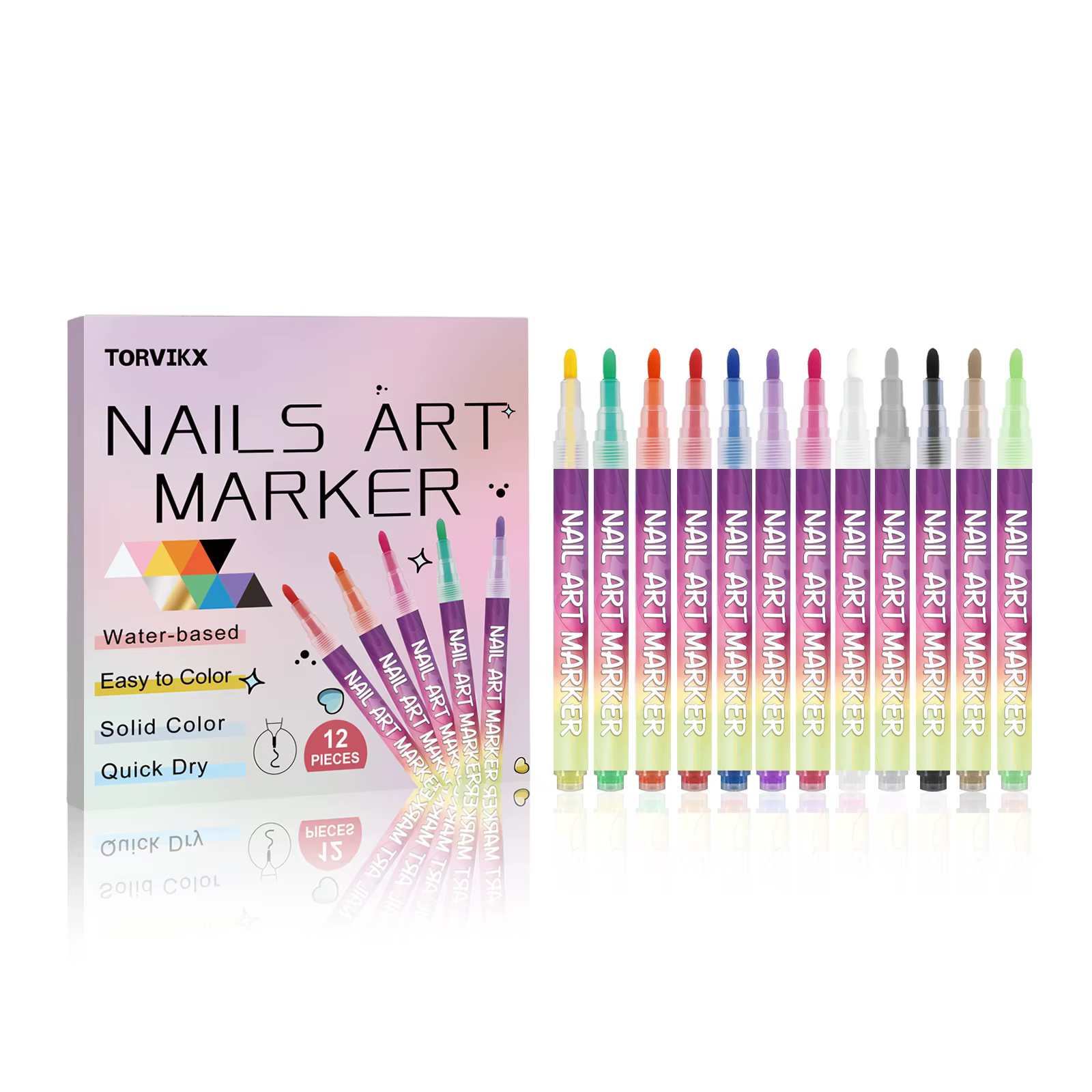 Ensemble de stylos marqueurs pour nail art, nourrissants, pour manucure DIY, longue durée, résistant