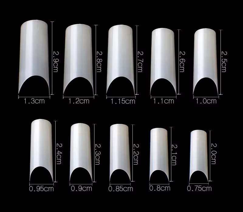 500 Pièces Faux Ongles Courbes en C, Nouveaux Matériaux, Qualité Supérieure, Capsules d'Ongles à Cou