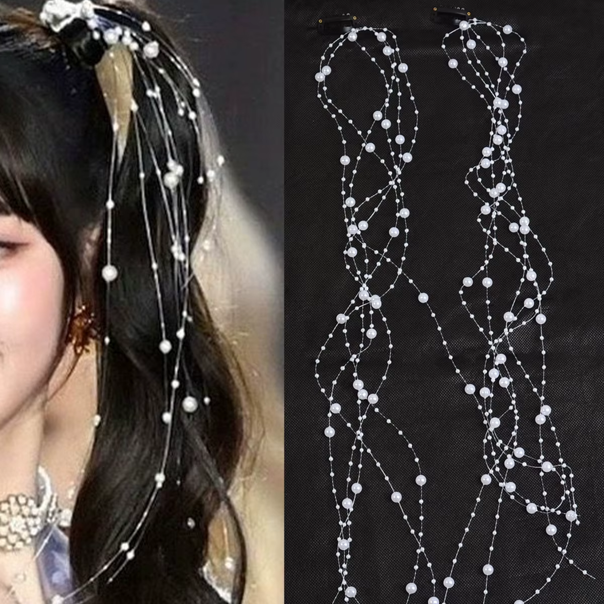 Accessoires pour cheveux à pampilles Super féeriques, pince à cheveux tressée, chaîne en perles, acc