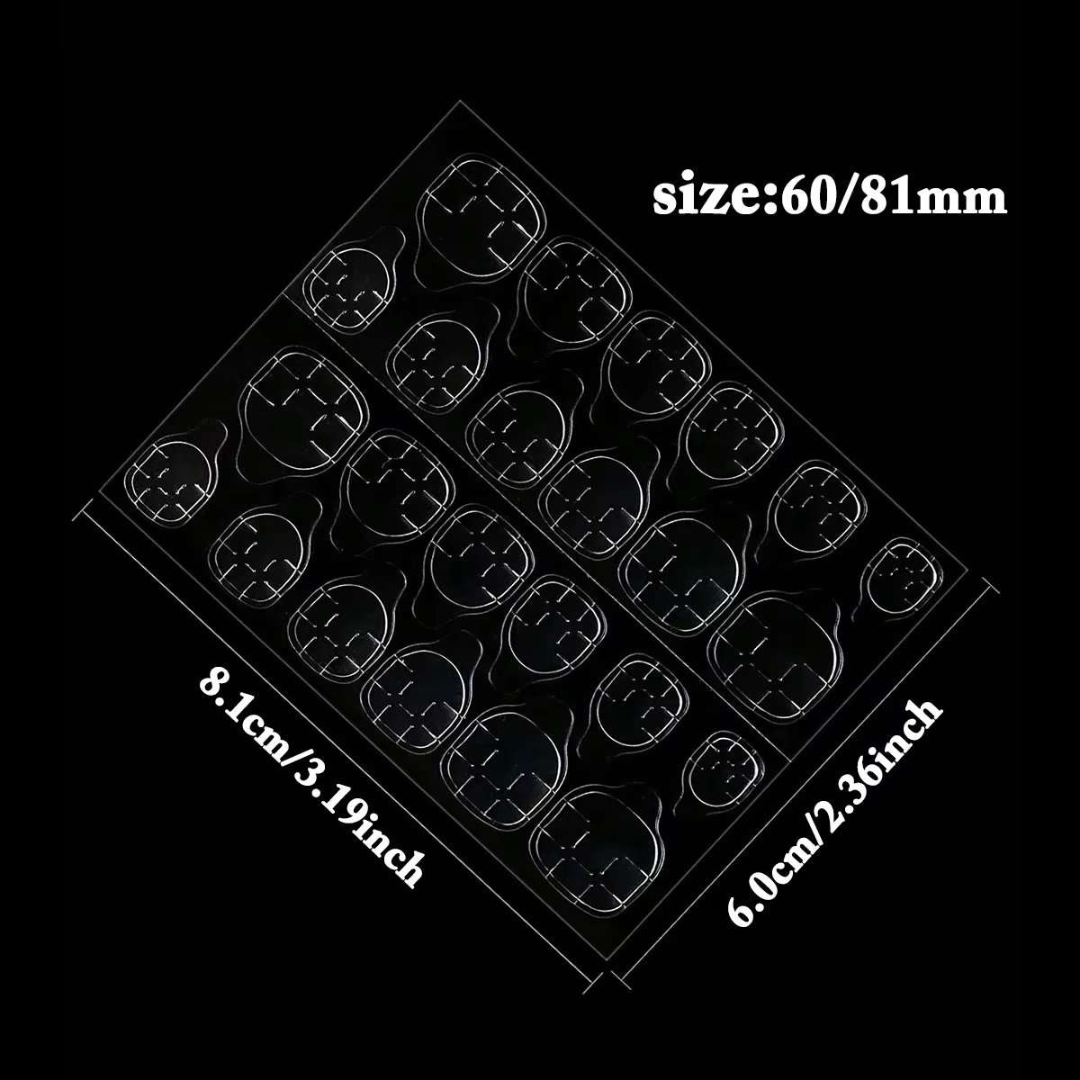 Colle autocollante Double face pour faux ongles, 25 feuilles/600 pièces, onglets adhésifs pour faux 
