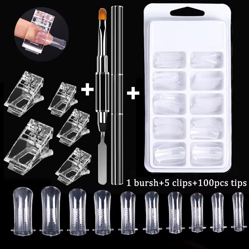 100 pièces/boîte ongles conseils ensemble complet acrylique faux doigt UV Gel vernis rapide faux ong