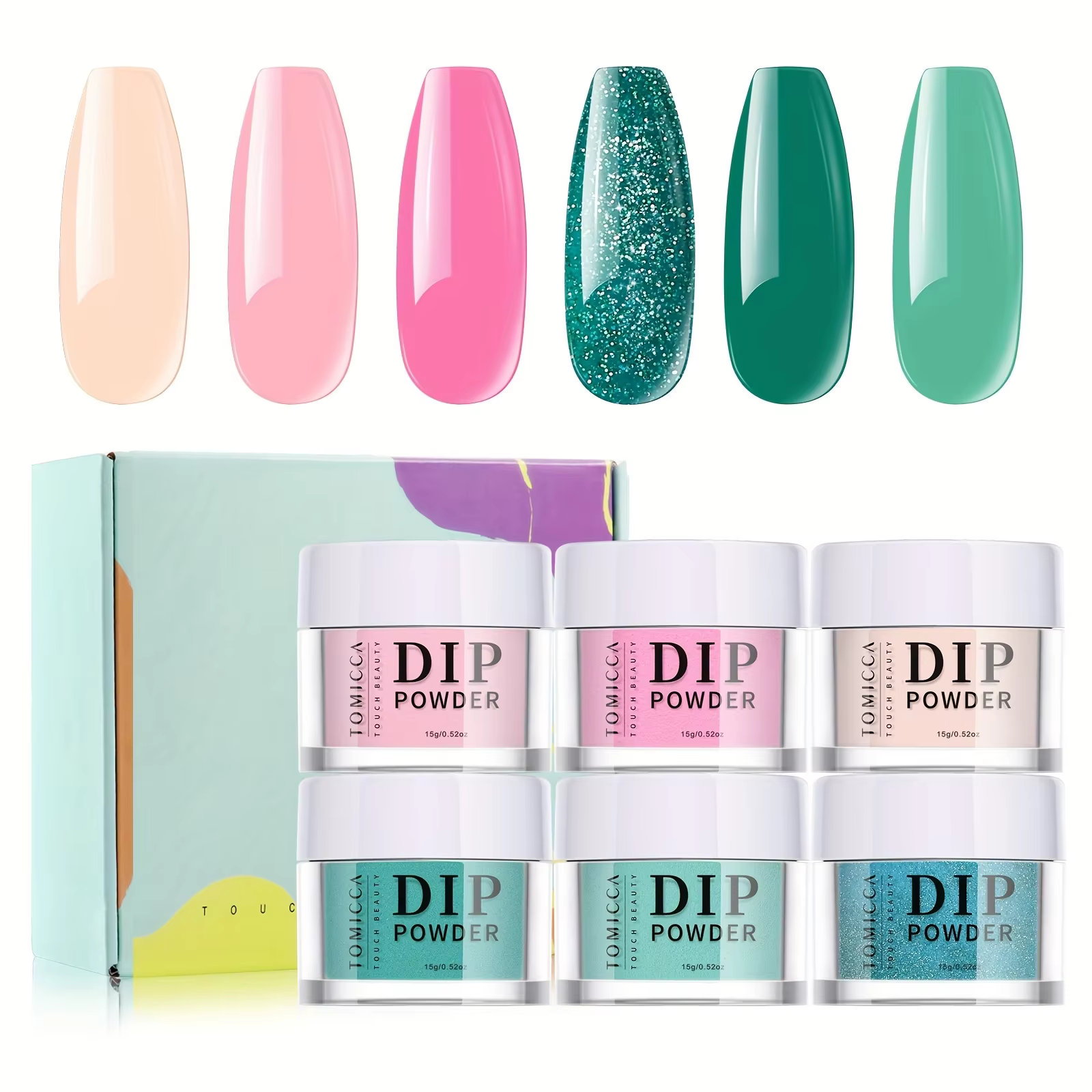Ensemble de poudres à ongles de 10g, couleurs variées, parfait pour les cadeaux de salon de manucure