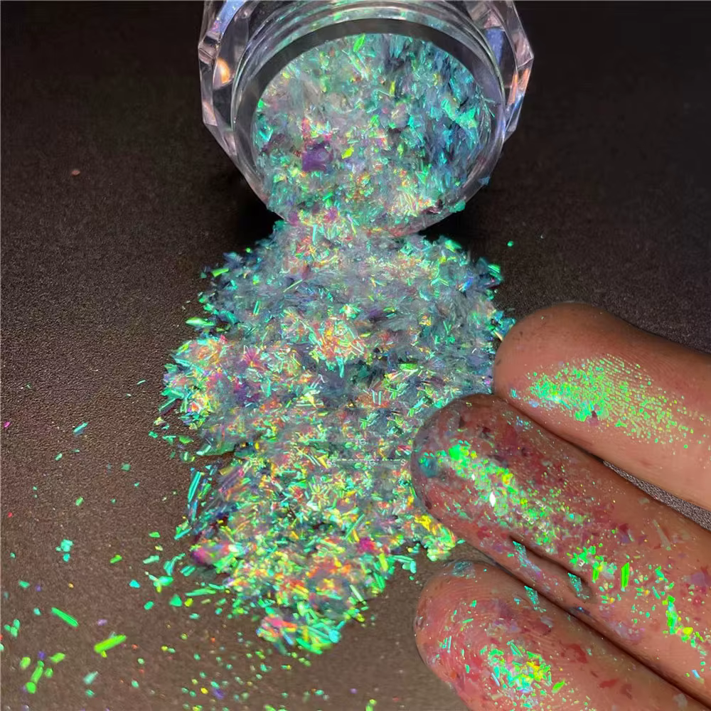 1 * ongles caméléon paillettes flocons multi-chromes holographiques poudre à ongles irisé vernis à o