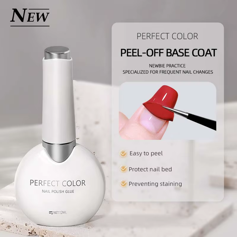 PERFECT COLOR 12ml Gel Base Coat, Formule Anti-Décollement, Empêche les Taches, Auto-Nivelant, Gel U