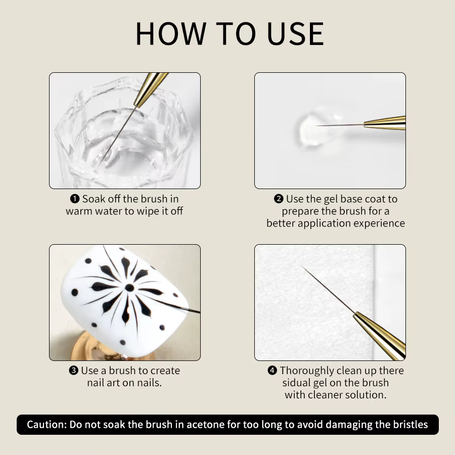 RSNACanon-Pinceaux à Ongles pour Nail Art, Stylo de Peinture à Rayures Françaises, Long Dessin Mince