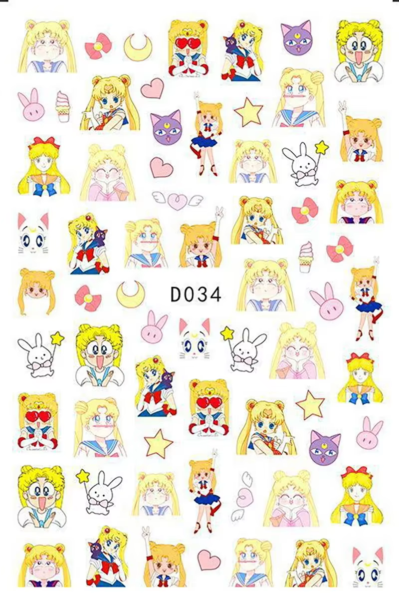 Autocollants pour ongles Miniso Anime Girl, 1 pièce, autocollants Pokémon de dessin animé, personnag
