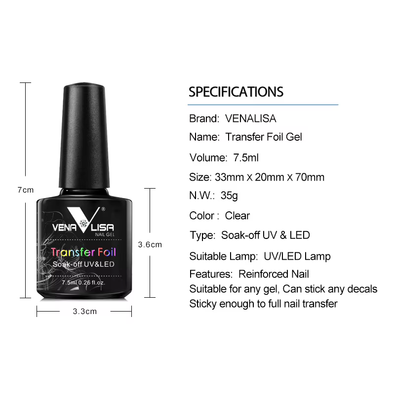 Venalisa – Gel de colle pour ongles, forte adhérence pour autocollants d'art en aluminium, vernis Ge